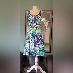 Ralph Lauren blue flowered summer dress. Size 4.